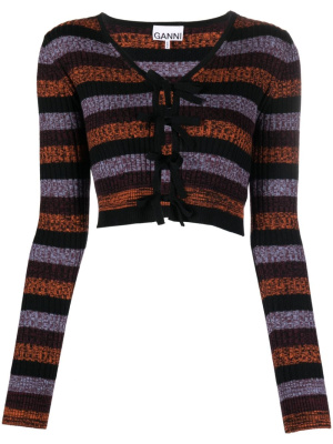 

Striped crop cardigan, GANNI Striped crop cardigan