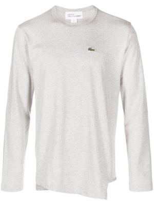 

X Lacoste logo-patch asymmetric T-shirt, Comme Des Garçons Shirt X Lacoste logo-patch asymmetric T-shirt