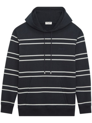 

Striped cotton hoodie, Saint Laurent Striped cotton hoodie