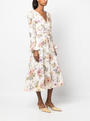 

Luminosity floral-pattern midi dress, ZIMMERMANN Luminosity floral-pattern midi dress