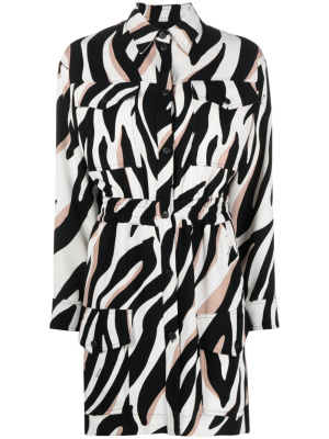 

Zebra-print shirt minidress, PINKO Zebra-print shirt minidress