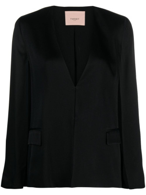 

Side-slit logo-engraved blazer, TWINSET Side-slit logo-engraved blazer