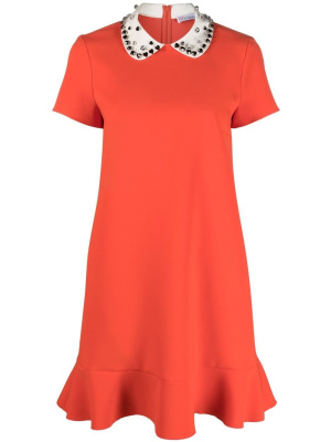 

Rhinestone-embellished collar minidress, RED Valentino Rhinestone-embellished collar minidress