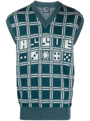 

V-neck intarsia-knit vest, PACCBET V-neck intarsia-knit vest
