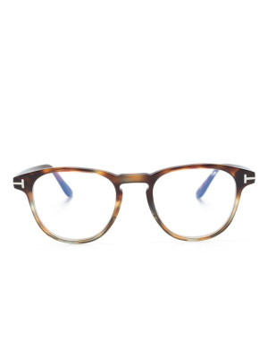 

Round-frame tortoiseshell-effect glasses, TOM FORD Eyewear Round-frame tortoiseshell-effect glasses