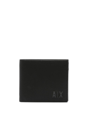 

Logo-lettering leather wallet, Armani Exchange Logo-lettering leather wallet
