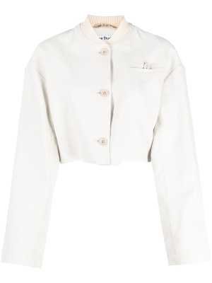 

Copped linen-blend bomber jacket, Acne Studios Copped linen-blend bomber jacket