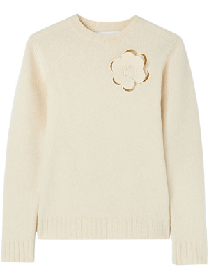 

Floral-appliqué wool jumper, Jil Sander Floral-appliqué wool jumper
