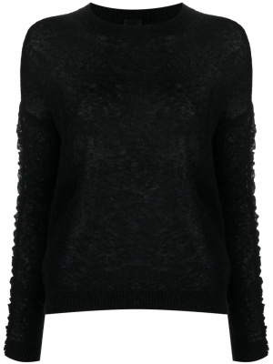 

Ruched-detail round-neck jumper, PINKO Ruched-detail round-neck jumper