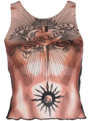 

Trompe l'oeil-print tank top, Jean Paul Gaultier Trompe l'oeil-print tank top