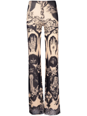 

Graphic-print flared trousers, Jean Paul Gaultier Graphic-print flared trousers