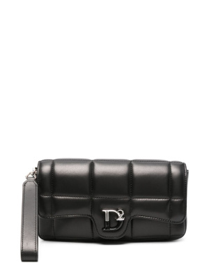 

Logo-plaque leather clutch bag, Dsquared2 Logo-plaque leather clutch bag