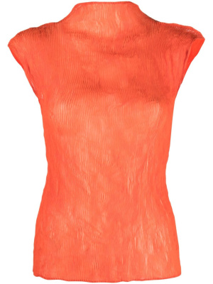 

Fine-ribbed chiffon blouse, Issey Miyake Fine-ribbed chiffon blouse