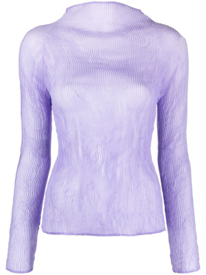 

Fine-ribbed chiffon blouse, Issey Miyake Fine-ribbed chiffon blouse