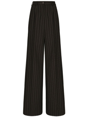 

Pinstripe-print wide-leg trousers, Dolce & Gabbana Pinstripe-print wide-leg trousers