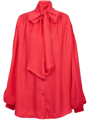

Monogram-jacquard silk shirt, Balmain Monogram-jacquard silk shirt
