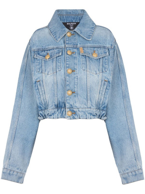 

Four-pocket cropped denim jacket, Balmain Four-pocket cropped denim jacket