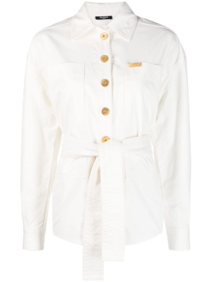 

Logo-plaque denim shirt jacket, Balmain Logo-plaque denim shirt jacket