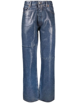 

Coated tapered straight-leg jeans, MM6 Maison Margiela Coated tapered straight-leg jeans