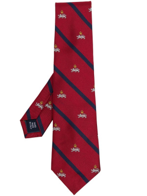 

Embroidered striped tie, Polo Ralph Lauren Embroidered striped tie