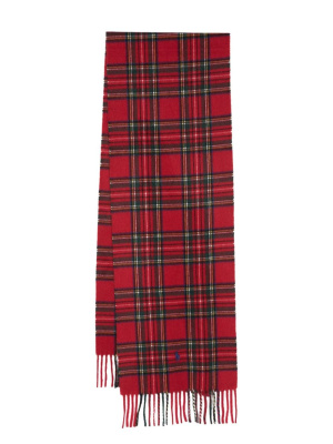 

Polo Pony-embroidered tartan check-print scarf, Polo Ralph Lauren Polo Pony-embroidered tartan check-print scarf