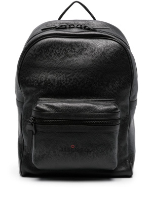 

Logo-embroidered leather backpack, Kiton Logo-embroidered leather backpack