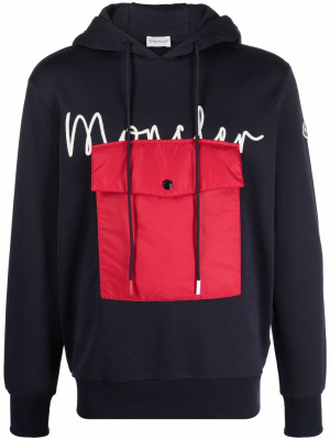 

Logo-print drawstring hoodie, Moncler Logo-print drawstring hoodie