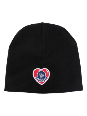 

Logo-patch fine-knit beanie, Moncler Logo-patch fine-knit beanie