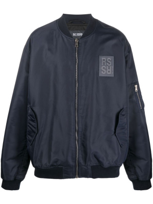 

Oversized logo-patch bomber jacket, Raf Simons Oversized logo-patch bomber jacket