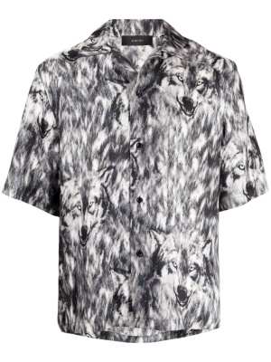 

Wolf-print silk shirt, AMIRI Wolf-print silk shirt