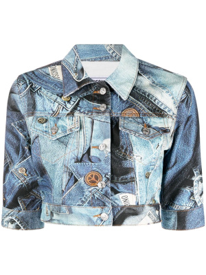 

Cropped denim jacket, MOSCHINO JEANS Cropped denim jacket