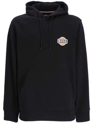 

Logo-patch cotton drawstring hoodie, BOSS Logo-patch cotton drawstring hoodie