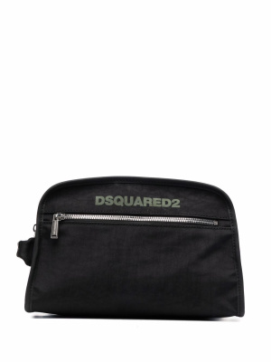 

Logo-print zipped wash bag, Dsquared2 Logo-print zipped wash bag