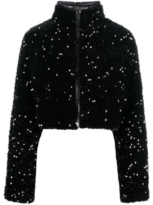 

High-neck sequin-embellished cropped jacket, LIU JO High-neck sequin-embellished cropped jacket