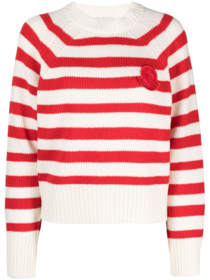 

Logo-patch striped wool jumper, Moncler Logo-patch striped wool jumper