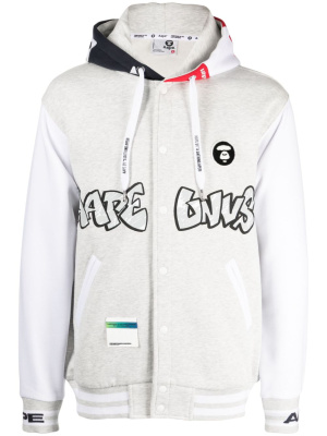 

Logo-print hooded bomber jacket, AAPE BY *A BATHING APE® Logo-print hooded bomber jacket