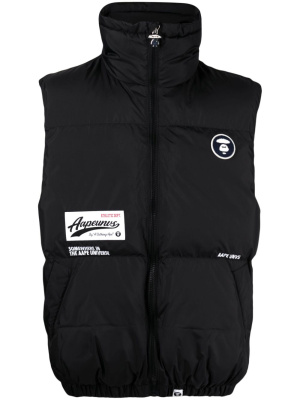 

Logo-patch padded gilet, AAPE BY *A BATHING APE® Logo-patch padded gilet