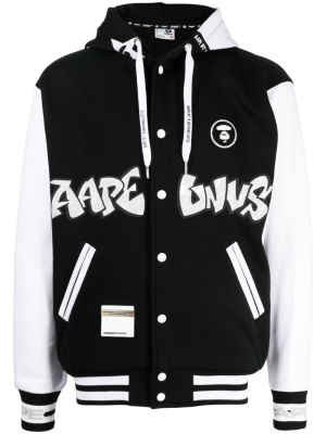 

Logo-appliqué drawstring hooded jacket, AAPE BY *A BATHING APE® Logo-appliqué drawstring hooded jacket