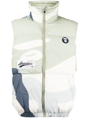 

Logo-patch padded gilet, AAPE BY *A BATHING APE® Logo-patch padded gilet