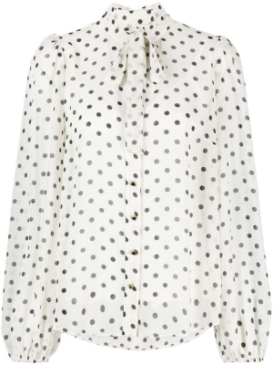 

Polka-dot print tie-neck blouse, ZIMMERMANN Polka-dot print tie-neck blouse