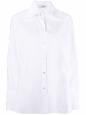 

Oversized pointed-collar button-front shirt, Valentino Garavani Oversized pointed-collar button-front shirt