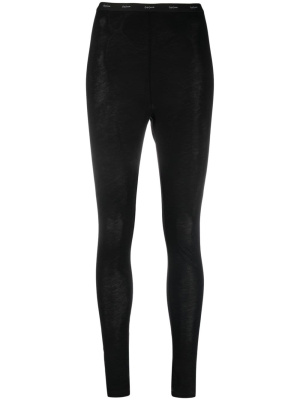 

Logo-waistband cotton leggings, Yohji Yamamoto Logo-waistband cotton leggings