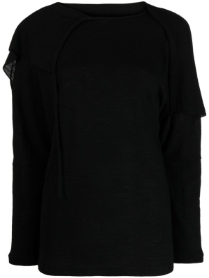

Asymmetric layered wool jumper, Yohji Yamamoto Asymmetric layered wool jumper