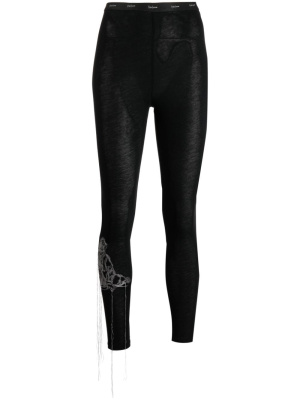 

Decorative-stitching cotton leggings, Yohji Yamamoto Decorative-stitching cotton leggings