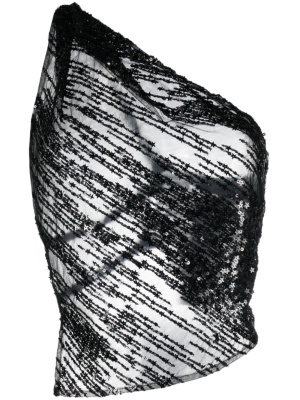 

Sequinned semi-sheer one-shoulder top, Dsquared2 Sequinned semi-sheer one-shoulder top