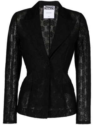 

Floral-lace fitted blazer, Moschino Floral-lace fitted blazer