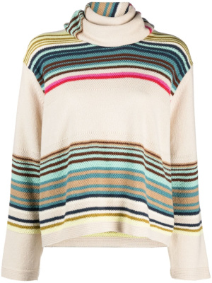 

Draped-detail striped jumper, PS Paul Smith Draped-detail striped jumper