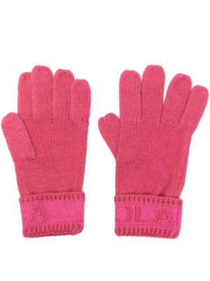 

Logo intarsia-knit cotton-blend gloves, Bimba y Lola Logo intarsia-knit cotton-blend gloves