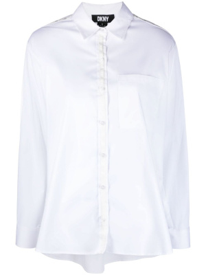 

Logo-tape cotton shirt, DKNY Logo-tape cotton shirt