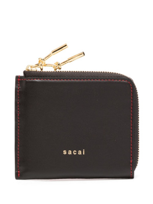 

Contrasting panel-detail leather wallet, Sacai Contrasting panel-detail leather wallet